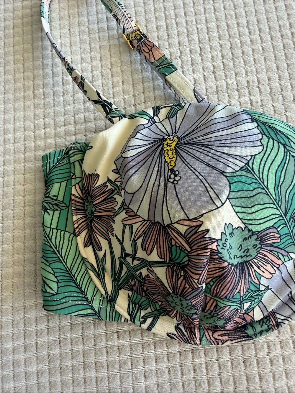 Tory Burch- Hibiscus Balconette- Floral Underwire Bathing Suit Top. Womens Xl - Picture 2 of 9